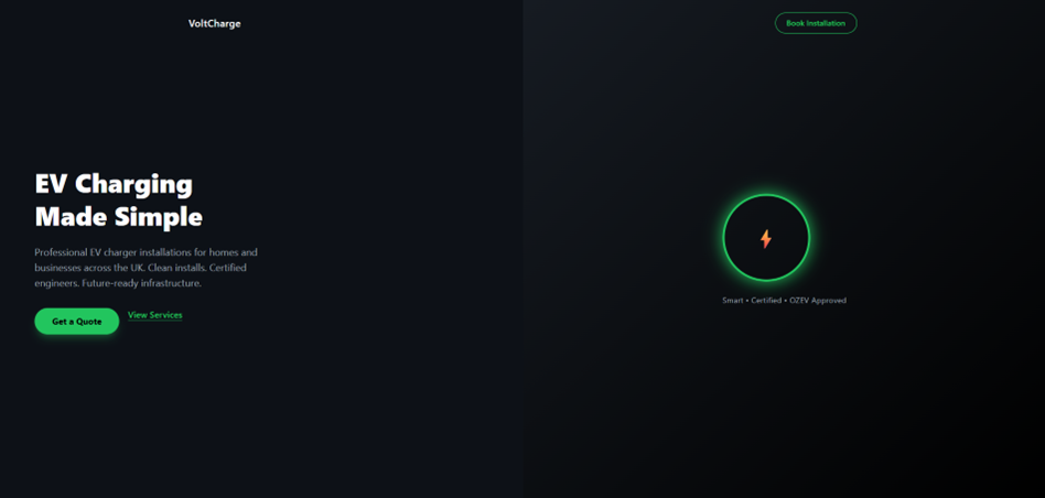 VoltCharge website preview